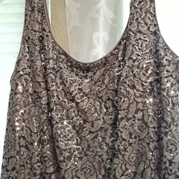 Sequined Nude Colored Formal Gown - Picture 4 of 4